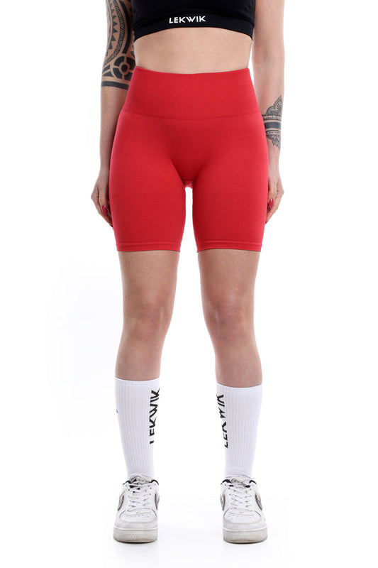 Shorts carminio modello EVA a vita alta senza cuciture